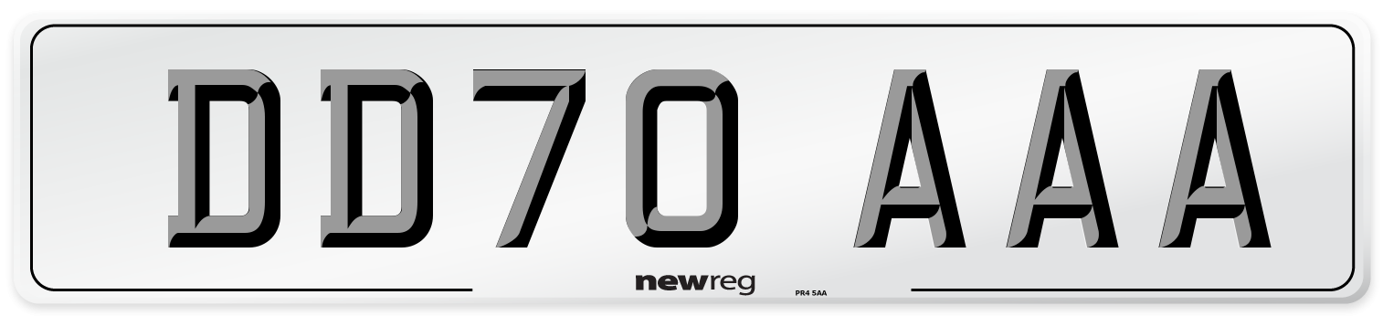 DD70 AAA Number Plate from New Reg